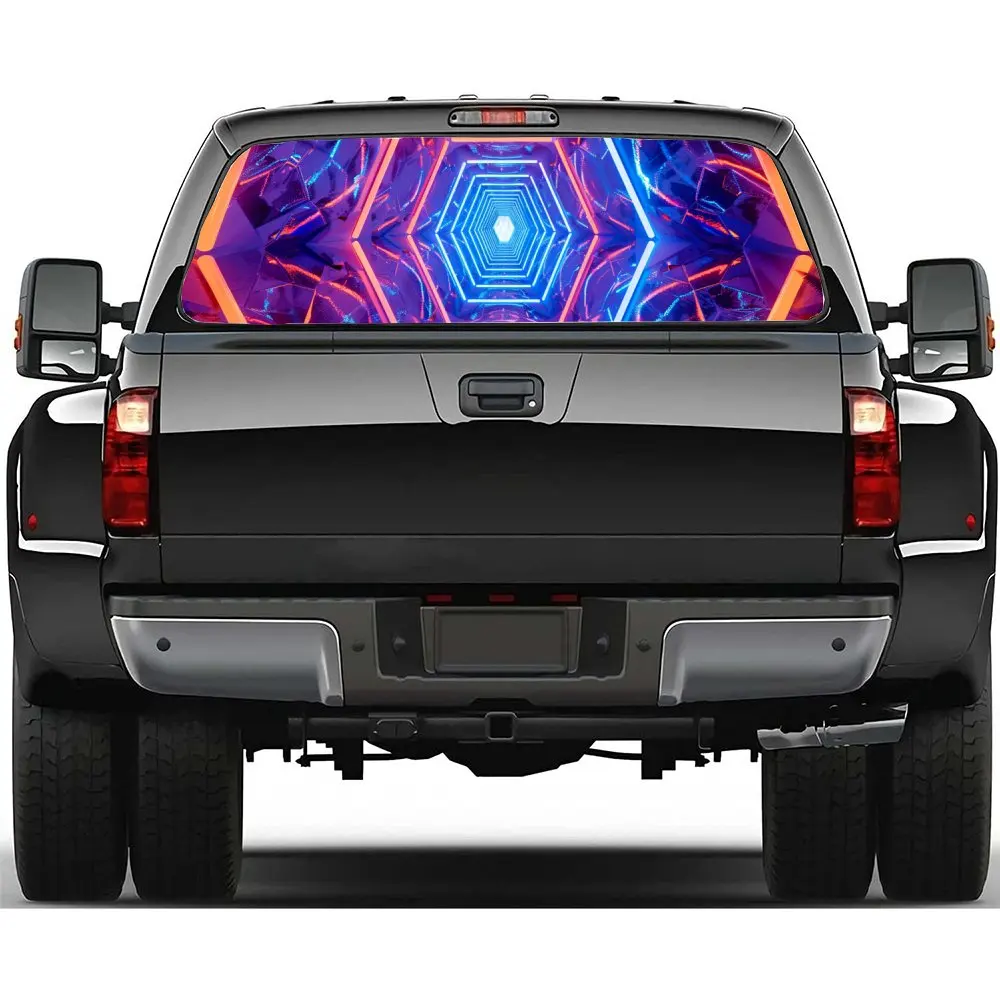 

Colorful Neon Tunnel, Journey To The Future Car Rear Window Sticker, Suitable for Trucks and Cars, Car Vinyl Wraps Decal Decorat