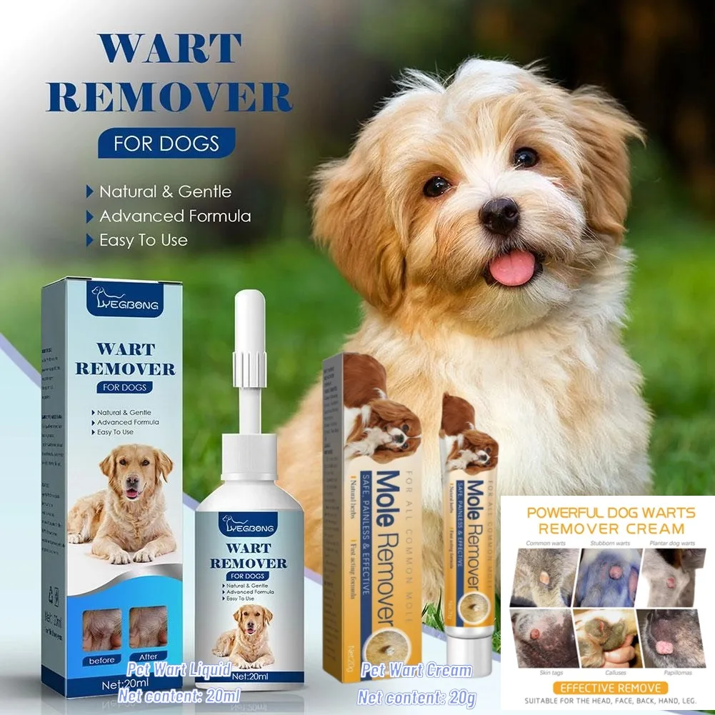 Dog Wart Remover Cream Anti Moles Painless Stain Spot Papillomas Removal Wipe off Tags Non-irritating Cat Pet Skin Tag Treatment