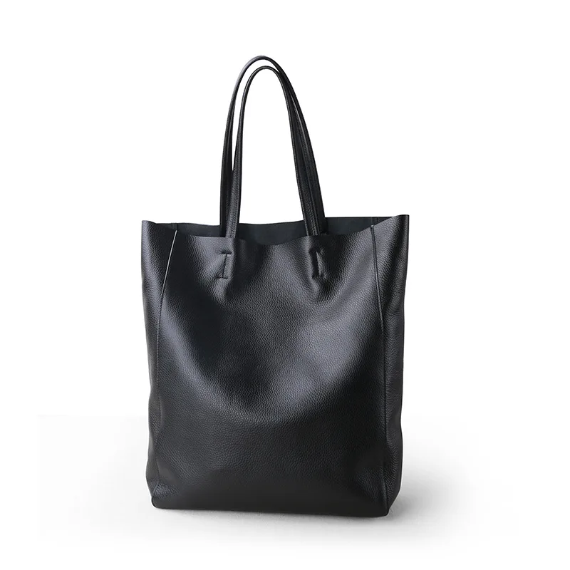 Sac fourre-tout simple en cuir de vachette pour femme, couche de tête, grande capacité, initié unique, grand sac de transport, 2024