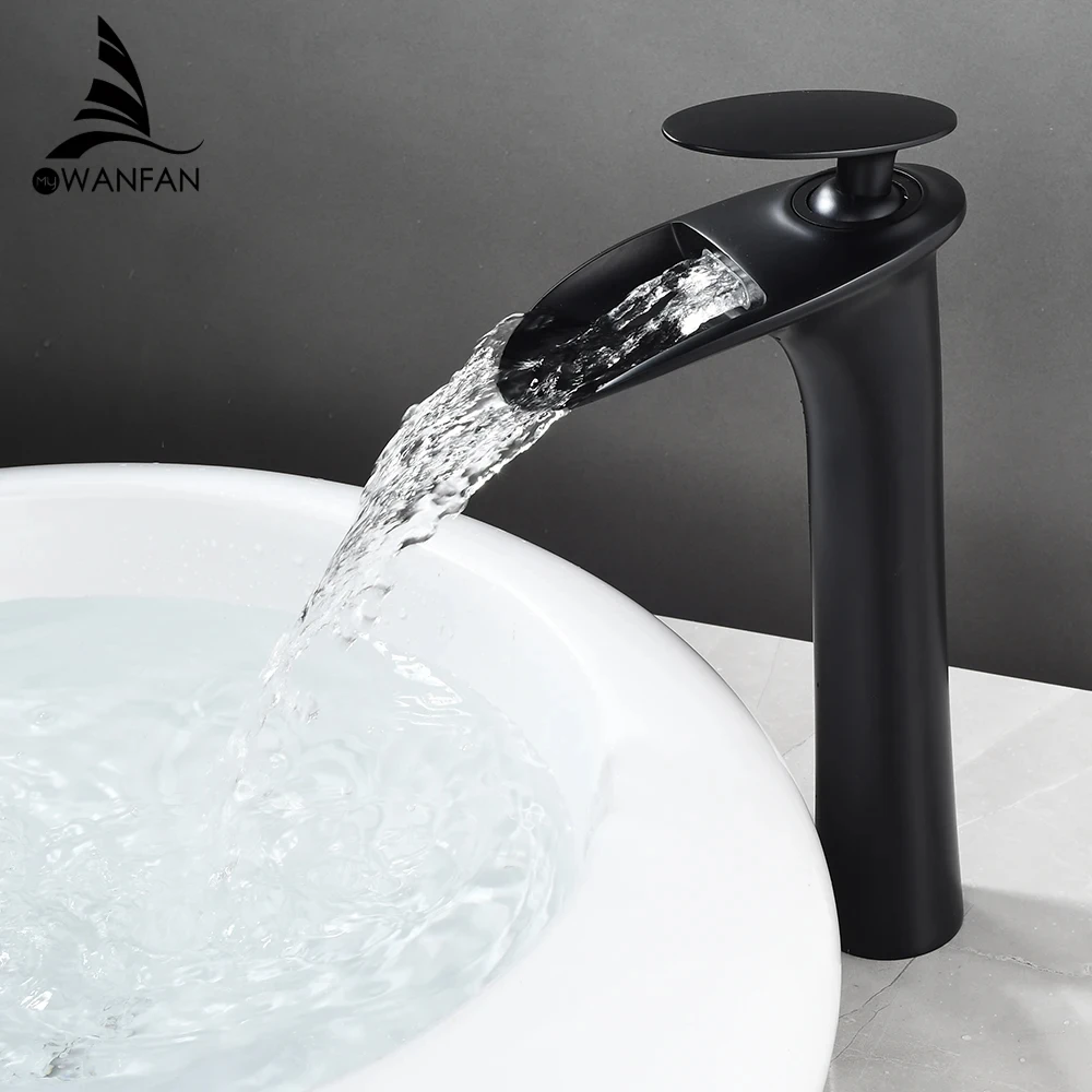 

Basin Faucets Modern White Bathroom Faucet Waterfall faucets Single Hole Cold and Hot Water Tap Basin Faucet Mixer Taps 855924