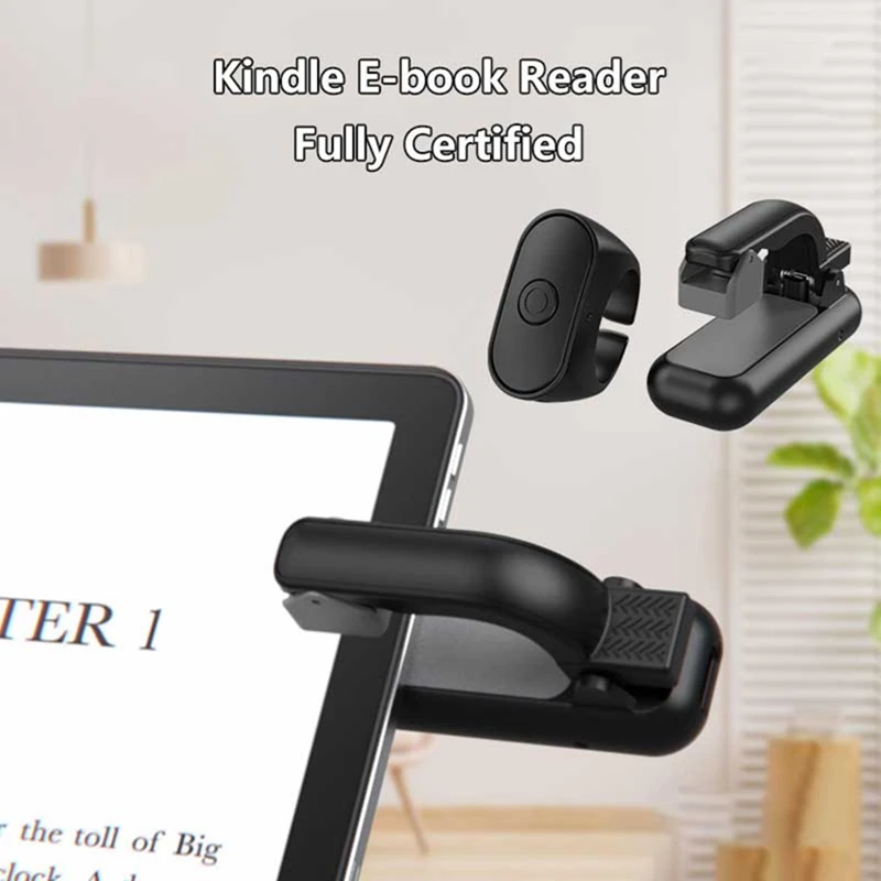 

2-in-1 Clicker Wireless Page Turner Remote Control E-Reader Phone Camera Record Trigger Remote for Kindle Paperwhite
