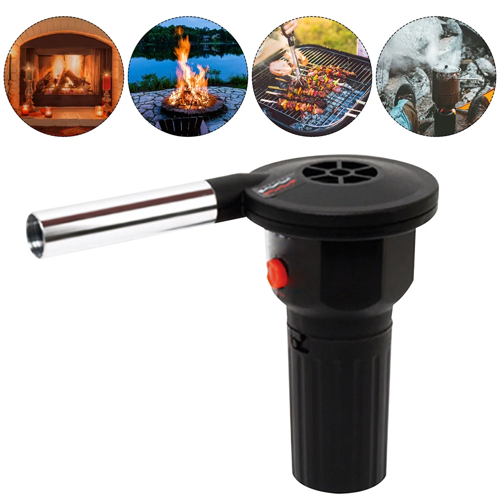 

BBQ Electric Fan Air Blower Aluminum Alloy Barbecue Air Blower Handheld Barbecue Grill Fire Bellow Grill Tool for Picnic Camping