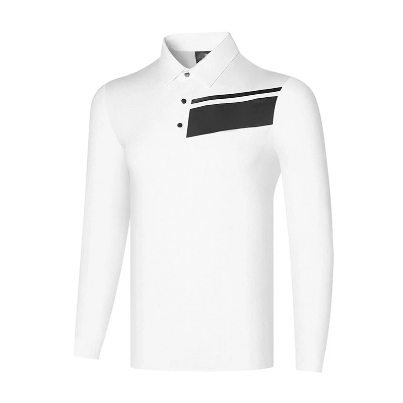 Golf long sleeved T-shirt men's sun protection top quick drying breathable golf wear men's polo shirt elastic casual