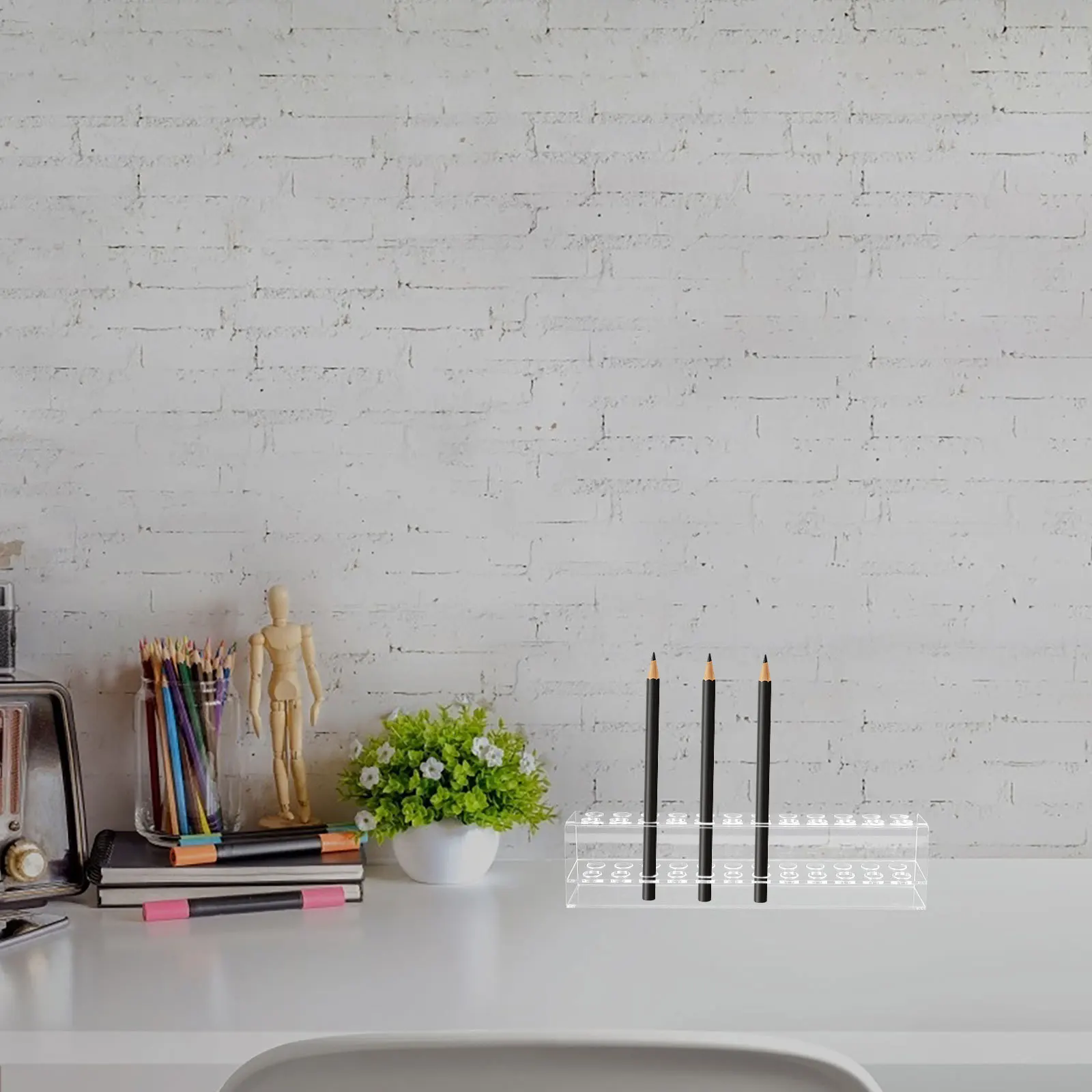 

Pen Display Rack Hold Multi-Compartment Pencil Organizer for Office Study Painting Pen Organizing Racks