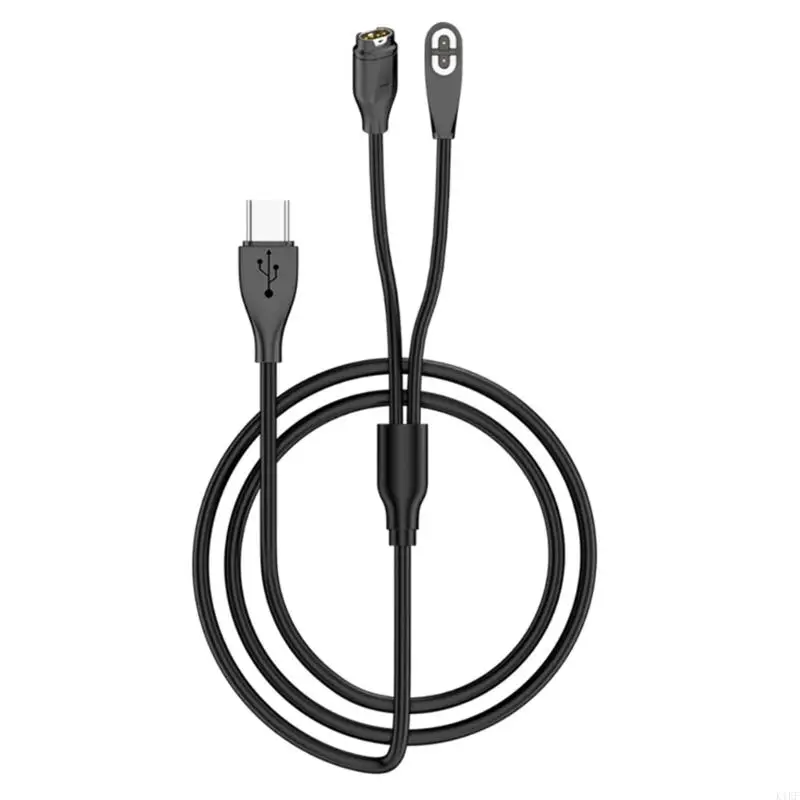 2 in 1 USB C Charging Cord for 2pin Headphones/for 4pin Smartwatch Rapid Power Delivery Portable K1KF