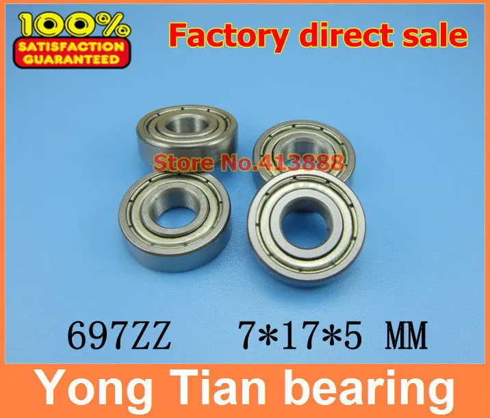 

NBZH Bearing500pcs Free Shipping Thin Wall Deep Groove Ball Bearing 697ZZ 7*17*5 Mm