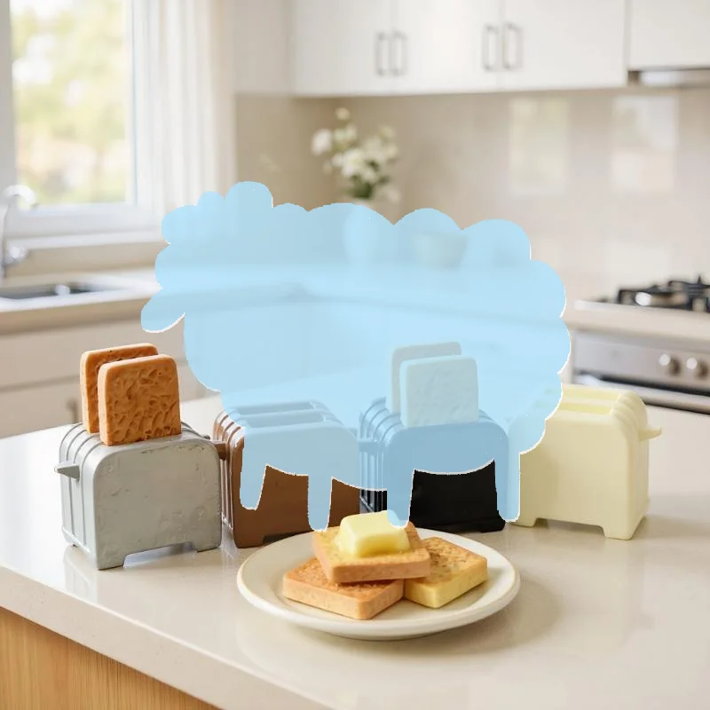 3Pcs Creative Mini Breakfast Bread Machine Set Miniature Food Toy Kitchen Scene Model Small Dollhouse Accessories