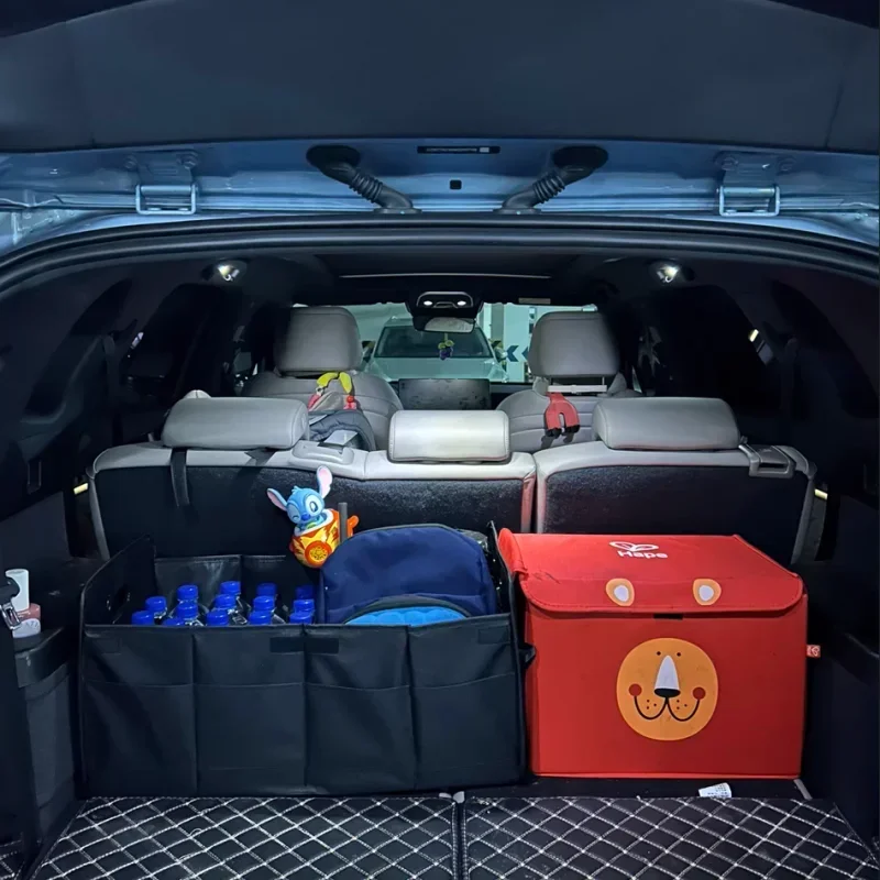 Foldable Car Trunk Organizer Box - Multi-Functional Vehicle Storage Solution for Neat Tailbox Management
