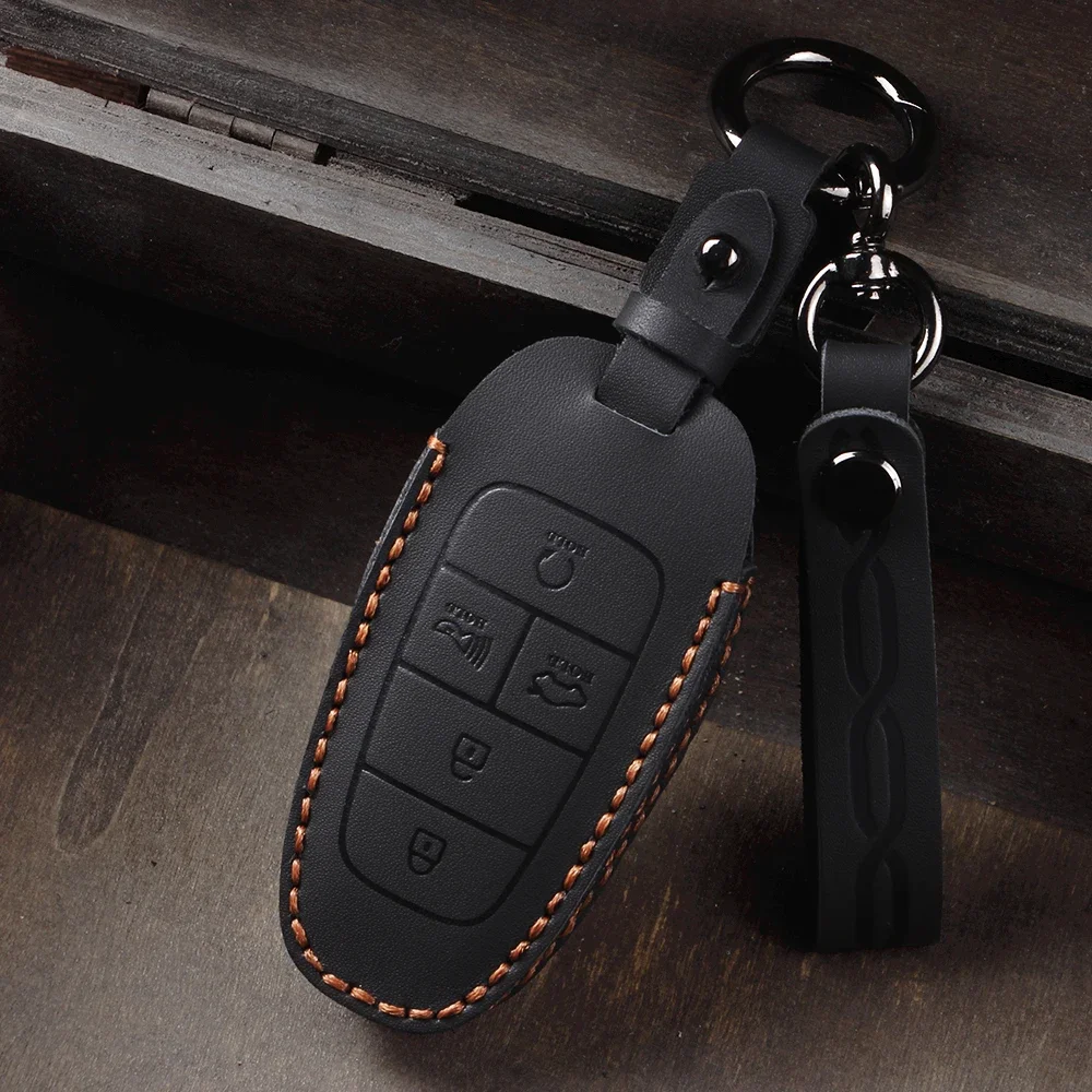 

3 4 5 6 7 Buttons Car Key Holder Case Cover For Hyundai Tucson Solaris Sonata Hybrid NEXO NX4 Santafe Dn8