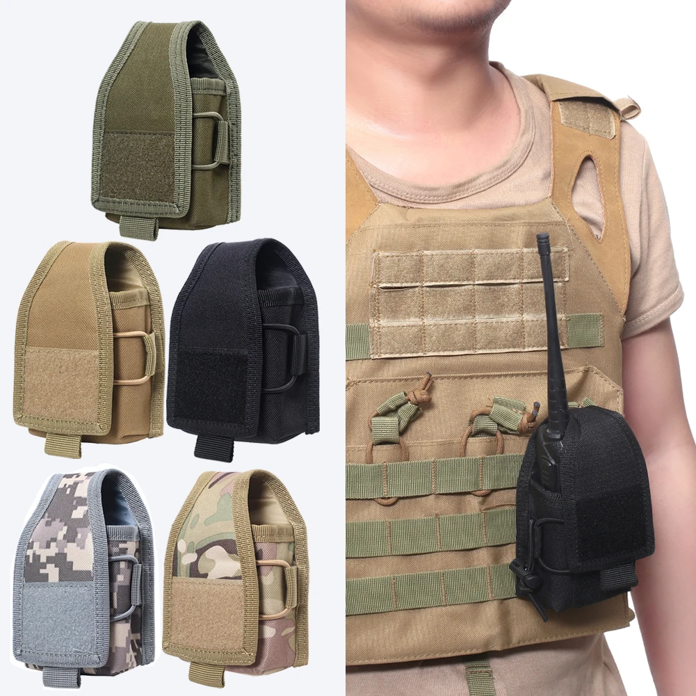 Molle Radio Pouch Interphone Phone Case Airsoft Magazine Holder Outdoor Camping Hiking Hunting EDC Tool Walkie Talkie Waist Bag