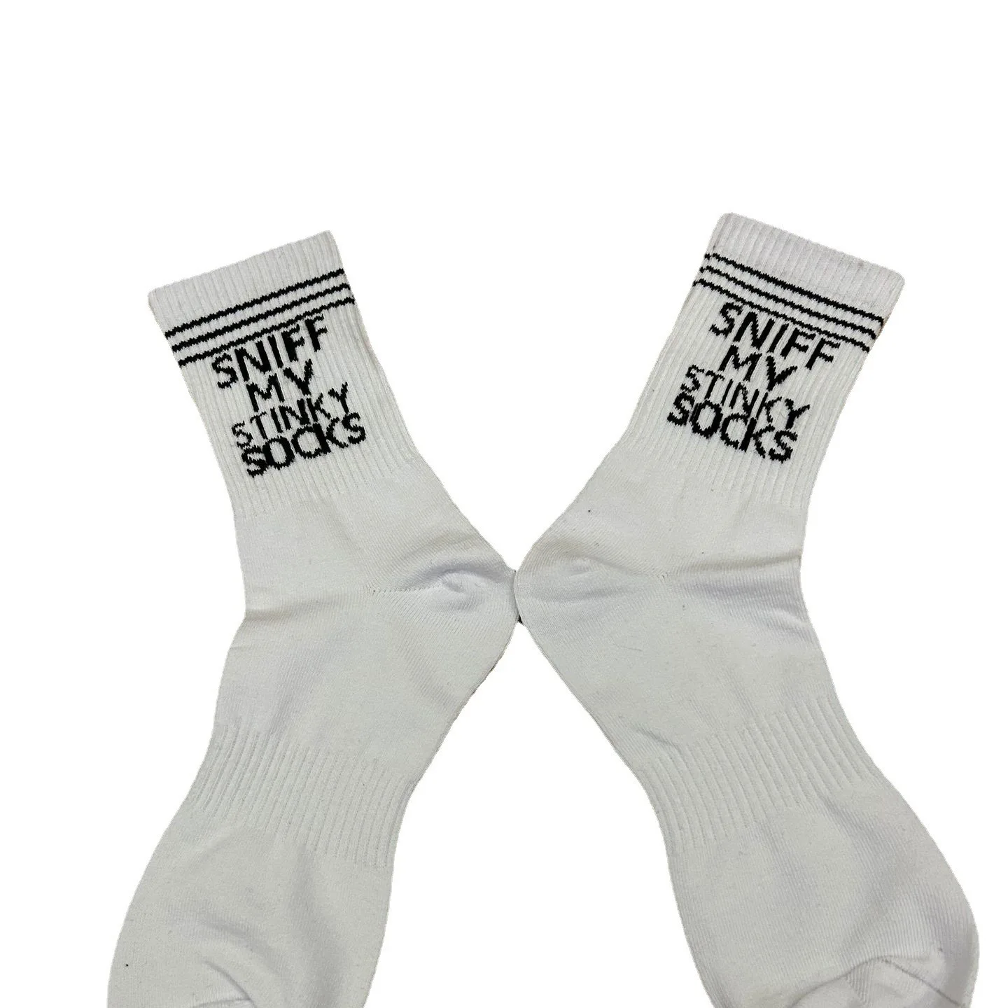 Chaussettes en coton blanc pour hommes, chaussettes confortables, design unique, mots sexy, mode gay, 1 paire