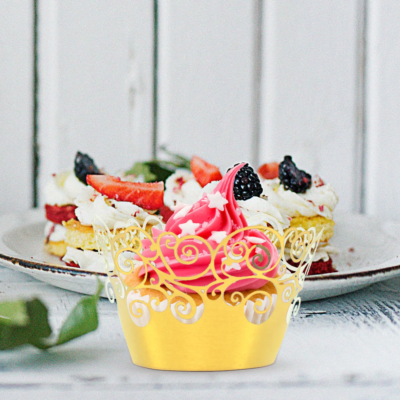 

50pcs Aluminum Foil Cupcake Liners Muffin Cups Edging Baking Supplies Party Cake Foil Non Stick Easy Remove