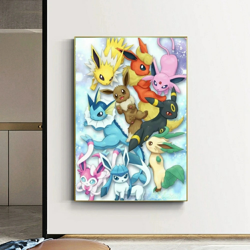 Pokemon Kawaii Cartoon Eevee Diamond Painting 5D DIY Art Cross Stitch Drawing Full Mosaic Embroidery Home Decor Handcraft