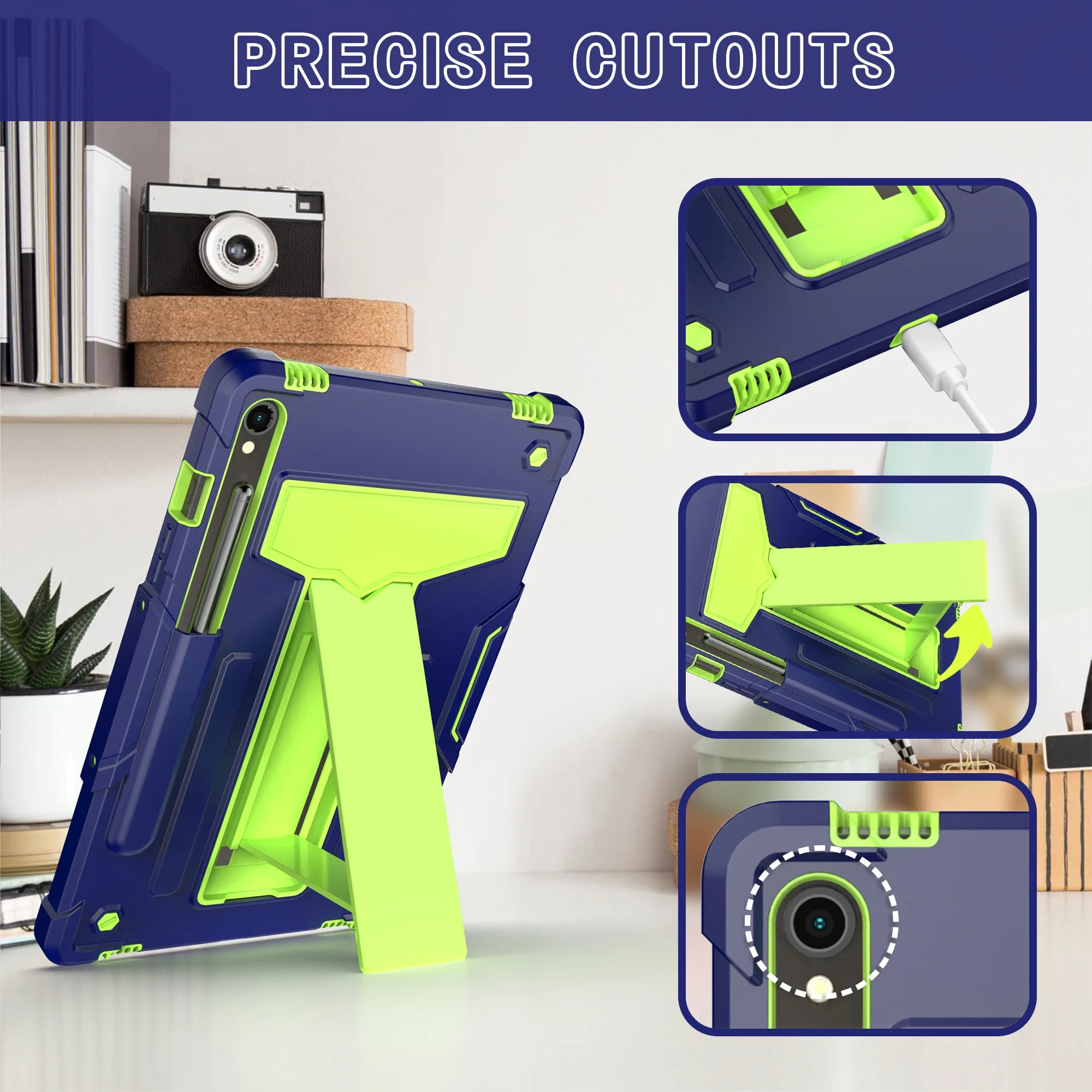 Practical tablet case for Samsung S10/F10FE/S9/S9FE  11 inch,T-shape bracket,precise hole position,3-layer Shockproof Design