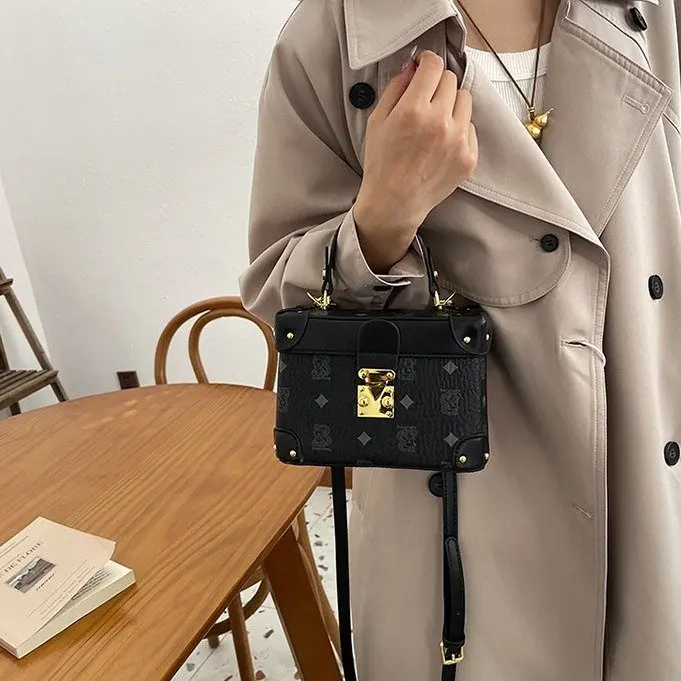 

Новая женская ретро-сумка-бокс 2026 года, уникальный дизайн, с верхней ручкой, на плечо и через плечо, элегантная маленькая сумочка для повседневного использования