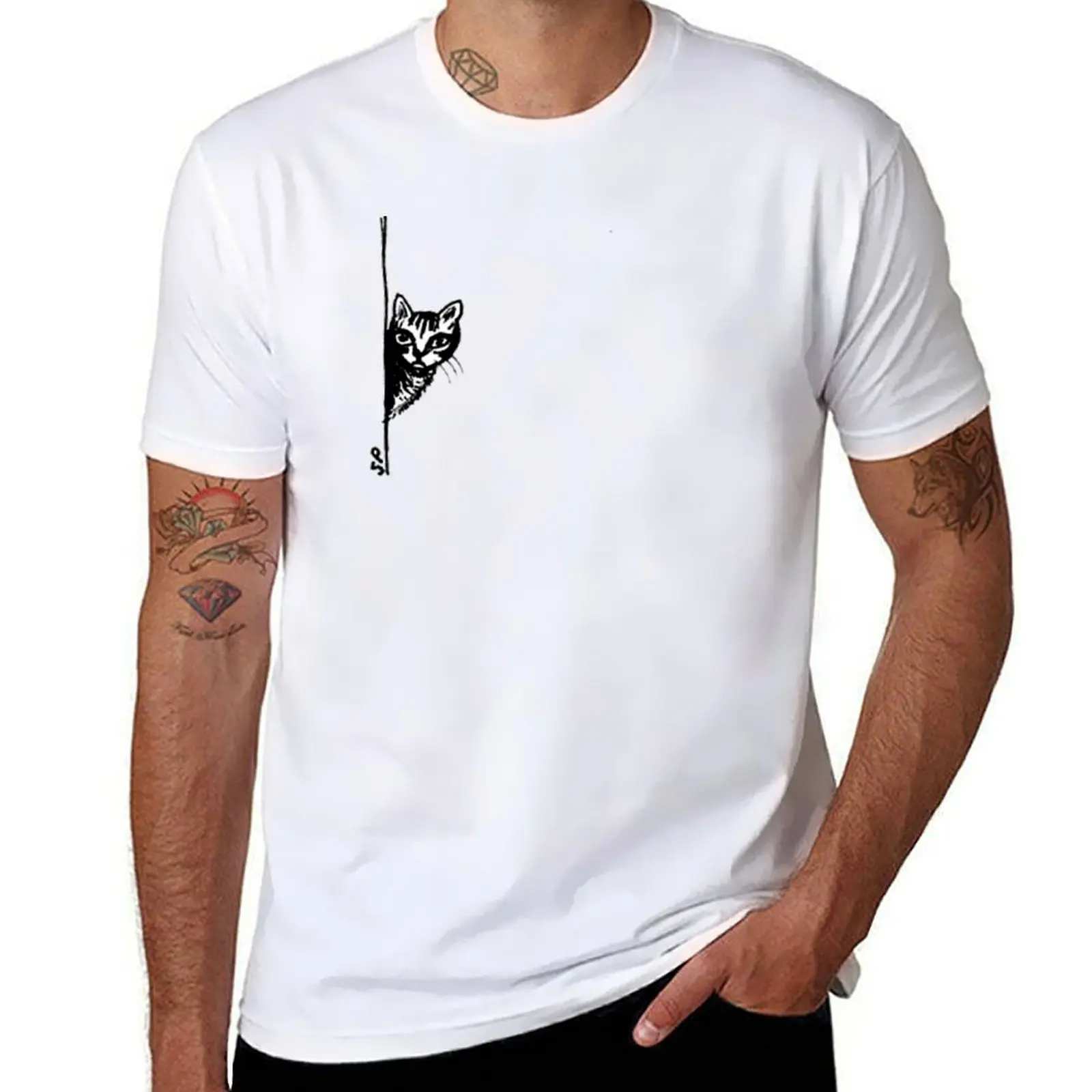 

Curious French Cat T-Shirt cotton t shirt man cotton t shirt pack t shirt man casual T-shirt