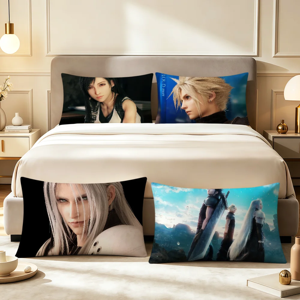 Game Cushion Cover Soft Rectangle Pillowcover Home Sofa Living Room F-Fantasy Decor Dorm Bedside Hogar Pillowcase Gift  F-Final