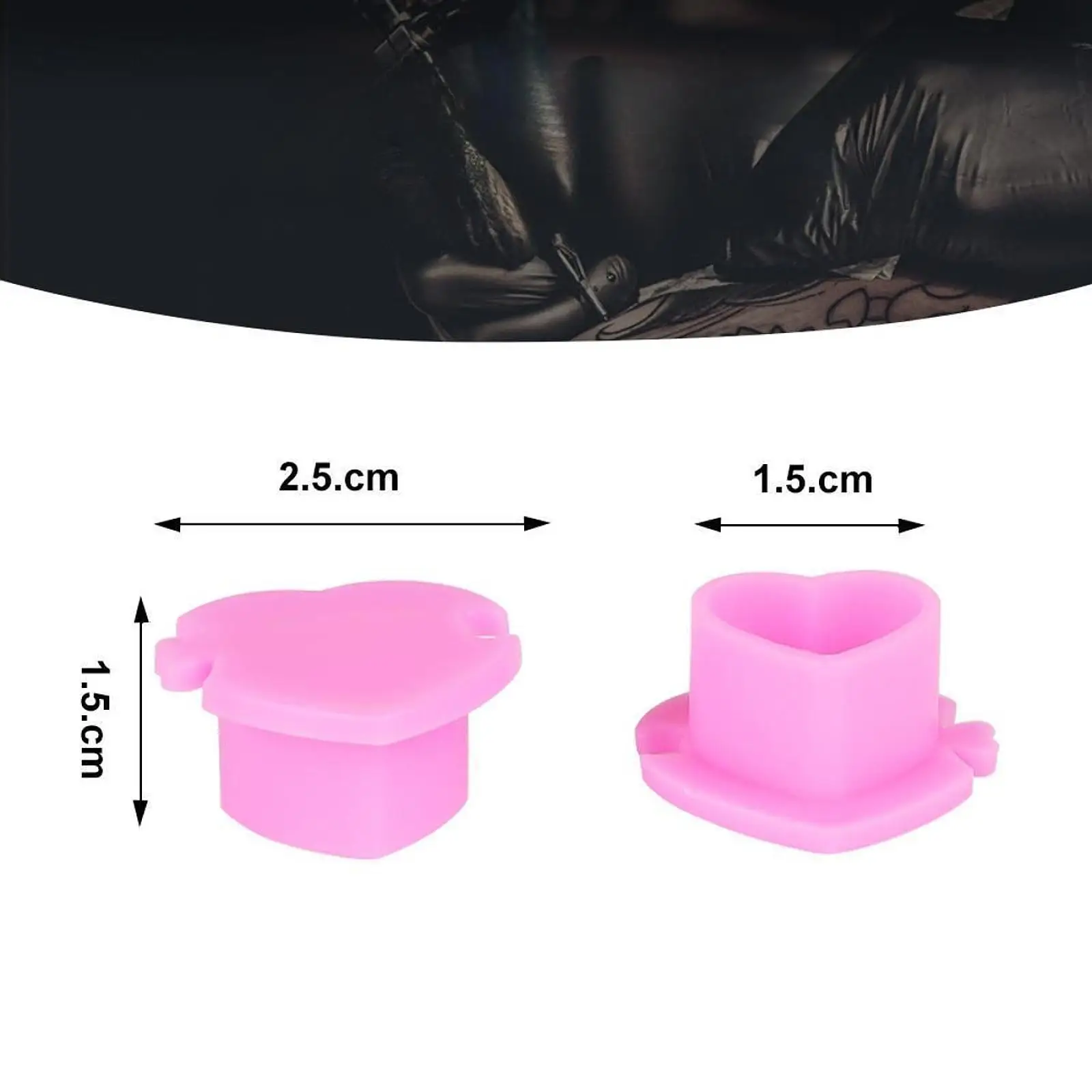 

ABS Heart Shaped Ink Caps Self Stand Pigment Container Tattoo Cup for Coloring Permanent Makeup Accessories Salon Use
