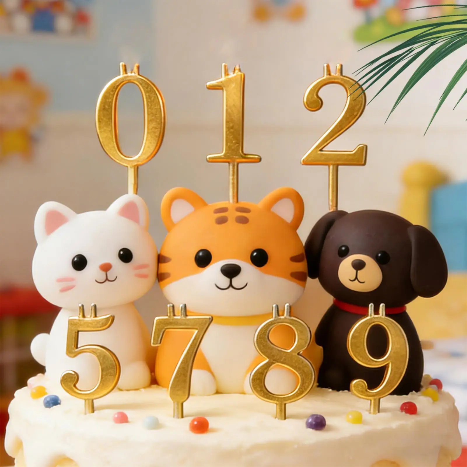 Décorations de gâteau d'anniversaire numérotées de 0 à 9, supports de bougies d'anniversaire en acier inoxydable pour étudiants et fêtes de famille