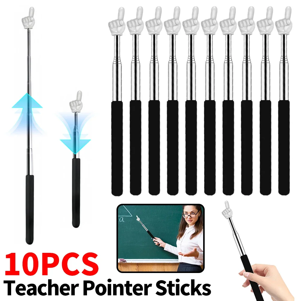 10Pcs Teacher Pointer Sticks Cute Telescopic Teachers Pointer Multi-Function Retractable Classroom Pointers Classroom Supplies