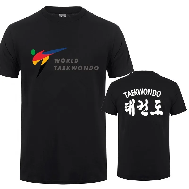 Camiseta de Taekwondo Federation para hombre, cuello redondo, manga corta de algodon, transpirable en verano, c0moda y bonita