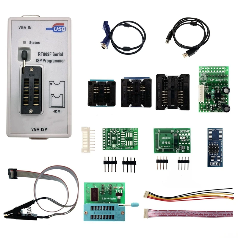 

Программатор RT809F ISP/RT809 с ЖК-дисплеем и USB-адаптером