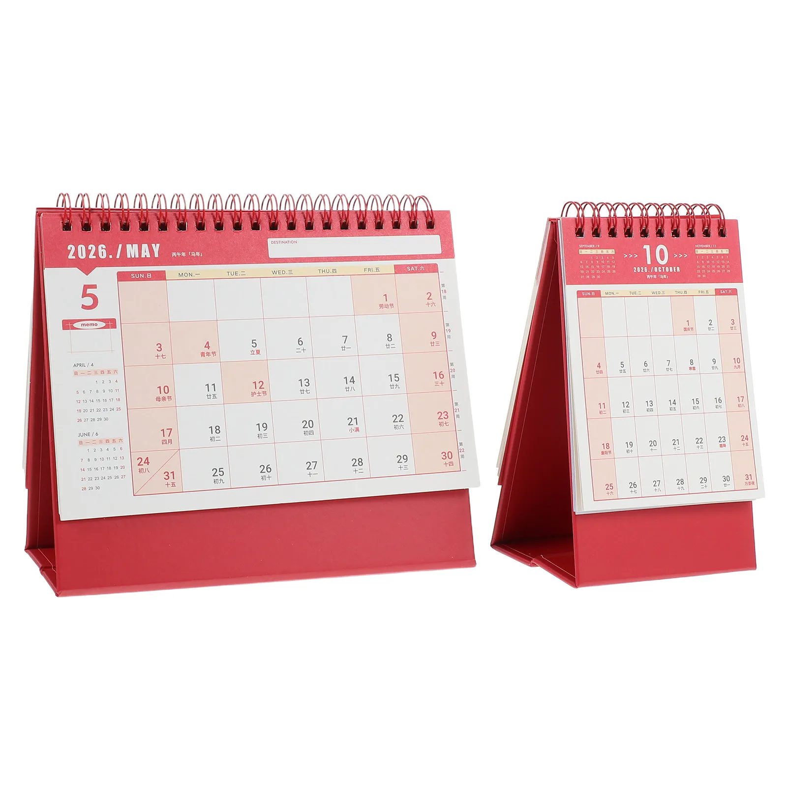 

2Pcs Desk Calendar 2026 Standing Daily Planner Smooth Thick Paper Habit Tracker for Work Study Organization Mini Desktop