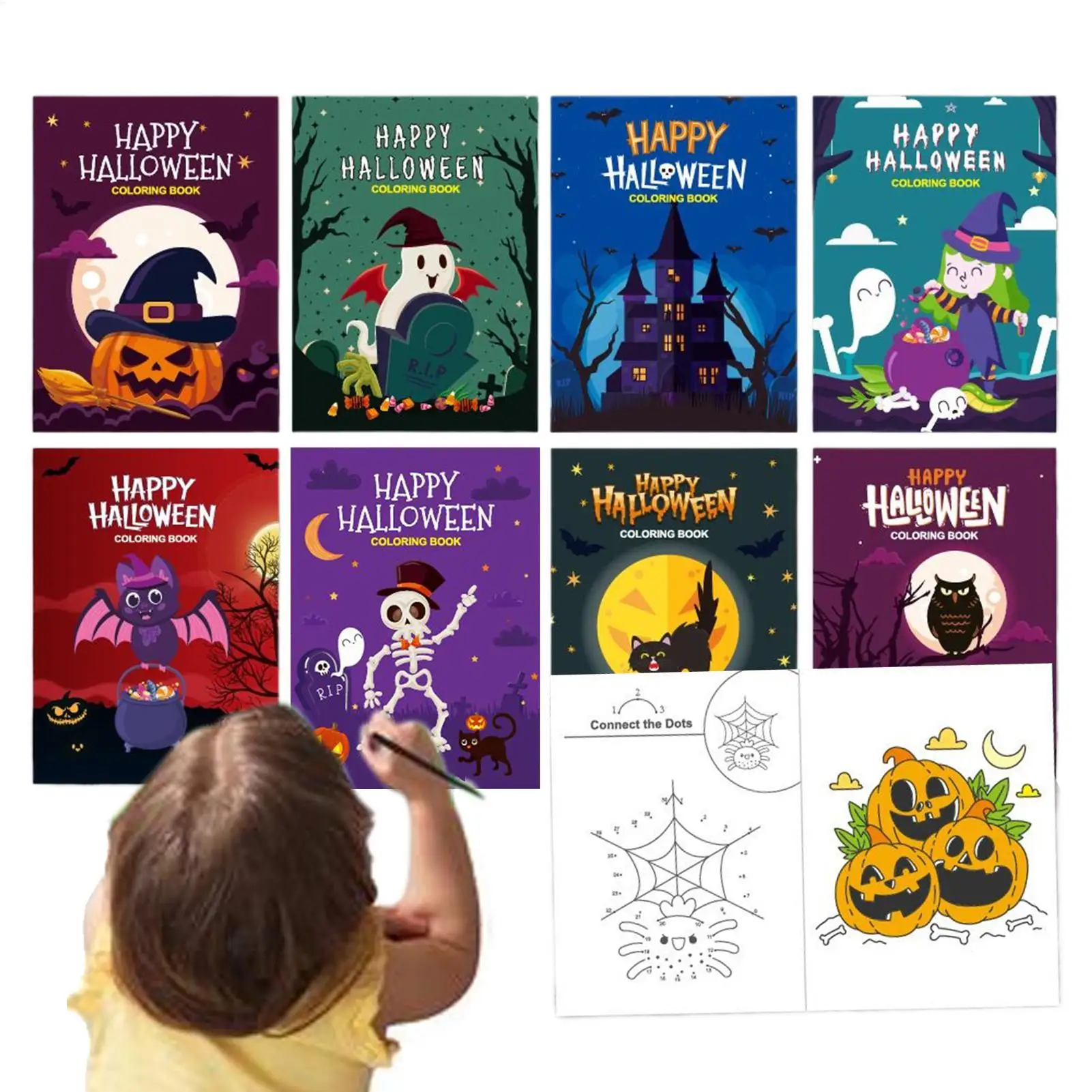 

Coloring Books For Kids Children Halloween-themed Drawing Book Party Favors Educational Doodle Supplies For School Daycare