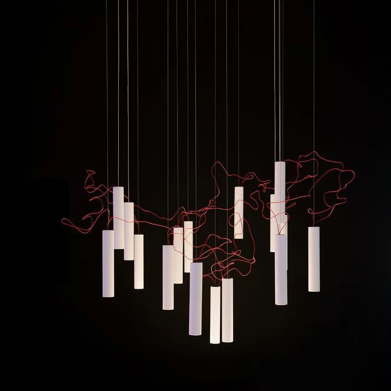 Chandelier Combination Pendant Light, Modern Restaurant Bar Counter, Island Shaped Conference Room Lighting Fixtures