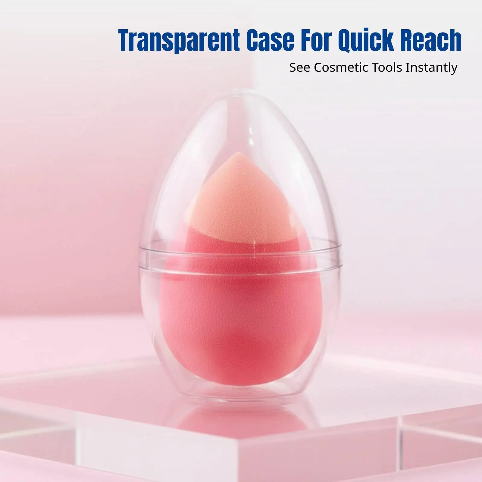 Mini Makeup Sponge Keeper Transparent Travel Case Lightweight PP Material for Organizing Beauty Tools in Cosmetic Pouch