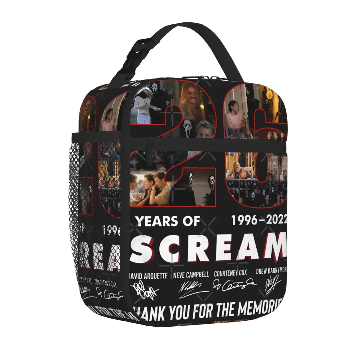 Bestselling 26th Anniversary Movie Horror Ghost Face Animal Face Snack Bag School Break Time Insulated Tote
