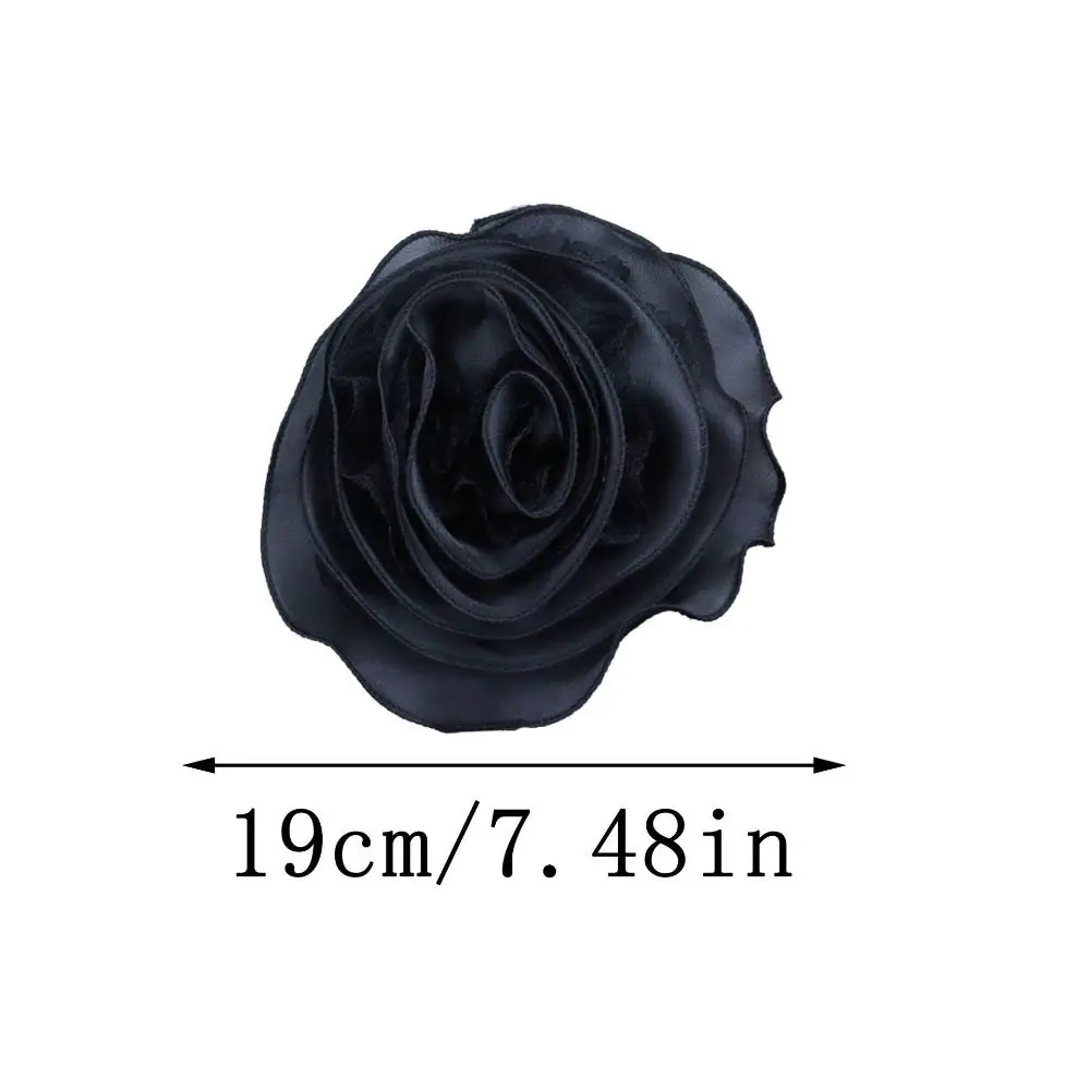 Broche de flor rosa hecho a mano, accesorios para ropa, broches DIY, alfileres de solapa Vintage, hilo multicapa de flor grande de 19CM