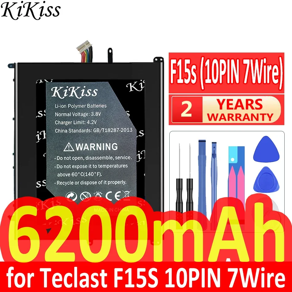 

Мощная батарея 6200mAh KiKiss для Teclast F15S UTL-2778180-2S UTL-2978180-2S 10PIN 7Wire