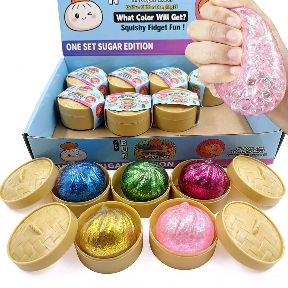 Blind box gold hidden version baozi wet and slippery rare baozi sensory steamer soft dough ball random color decompression - view 6