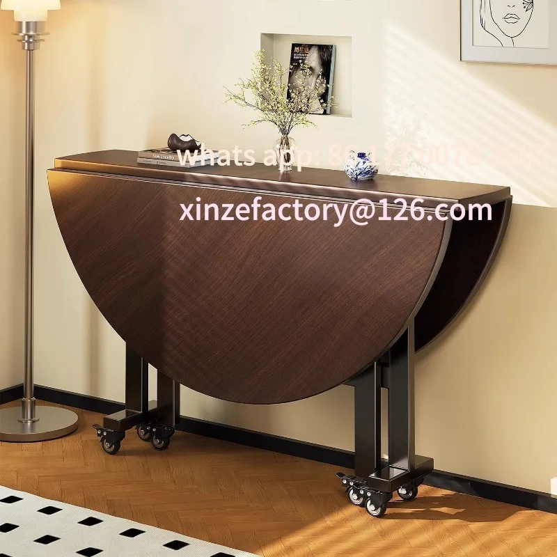 

Customizable Foldable Eating Large Round Table Dining Removable Dining Table Small Unit Household with Turntable