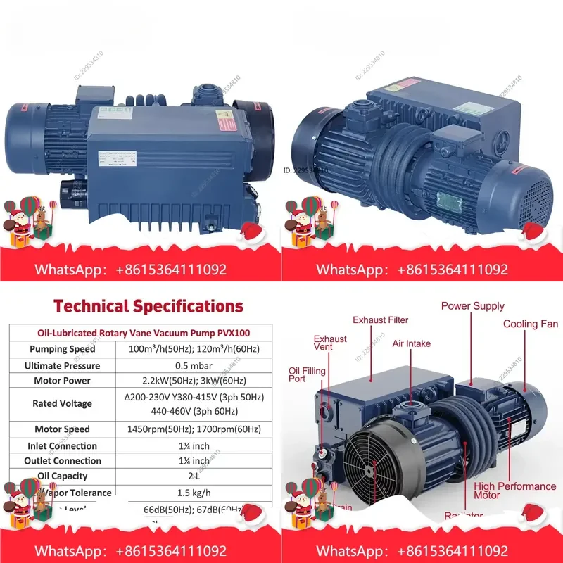 1pc PVX100 Oil-Lubricated Rotary Vane Vacuum Pump for Vacuum Metallurgy 100 m³/h 120 m³/h Compatible For Model，practical use