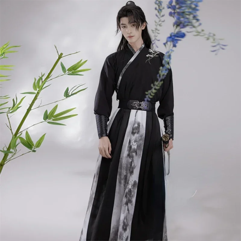 Traditional Chinese Clothing Hanfu Dress Male Swordsman Folk Dress Ancient Han Dynasty Oriental Dance Costumes Halloween Outfits