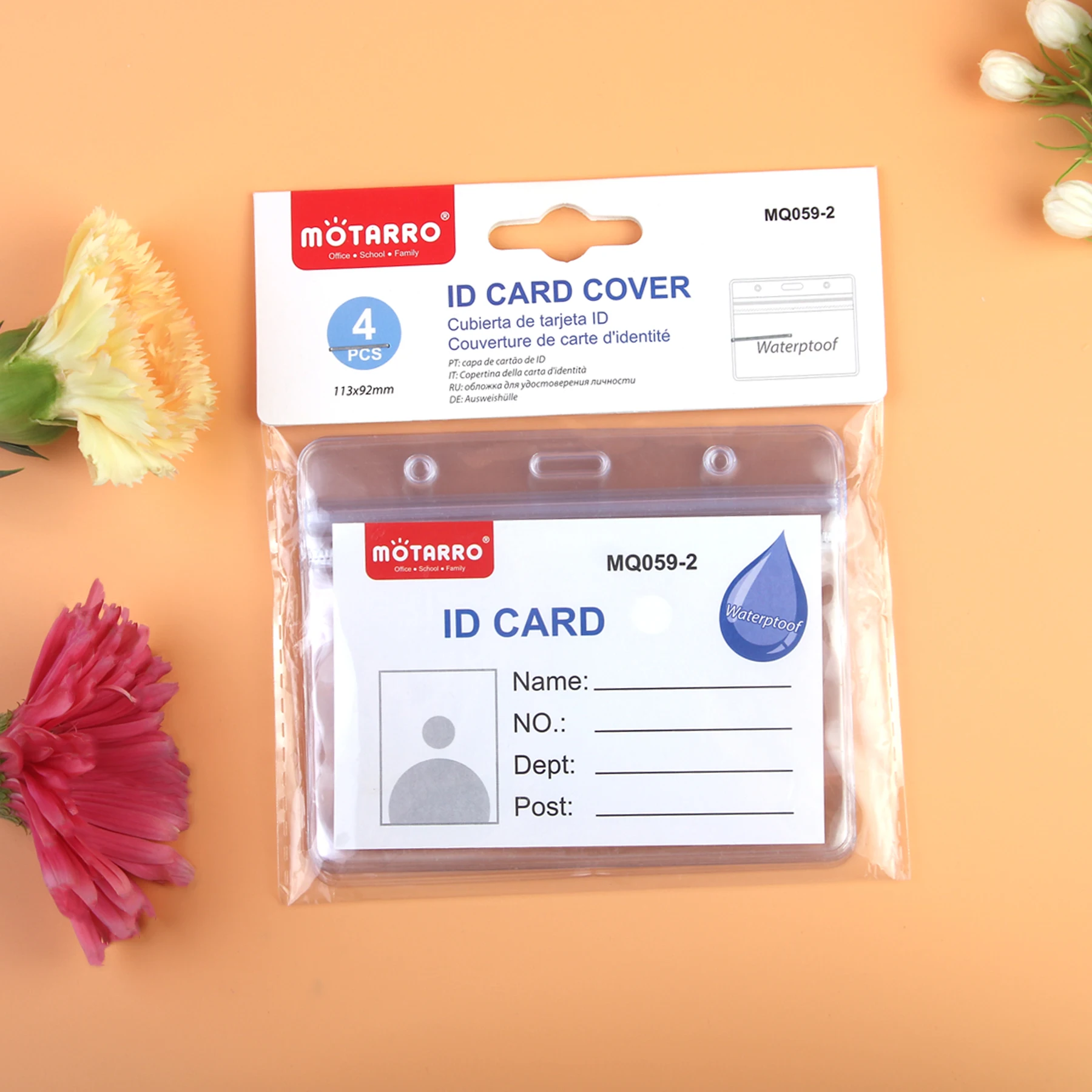 MOTARRO Transparent Waterproof ID Card Tag Staff Work Pass Card Holder Business Employee Name Badges Holder Case Cover Accessory