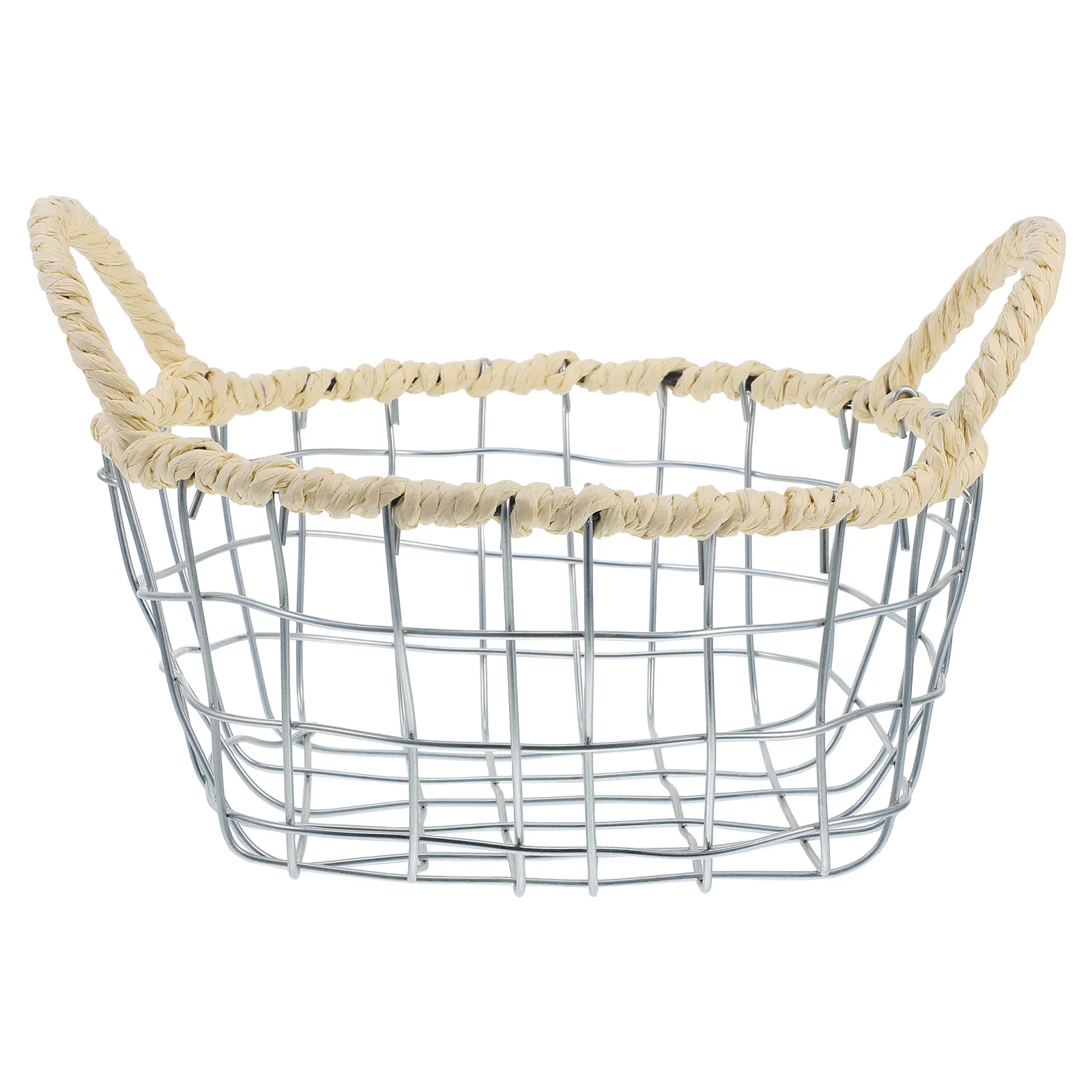 

Handheld Woven Iron Basket 3.5L Storage Container For Bread Fruits Snacks Kitchen Countertop Organizer Hollow Fruit Basket