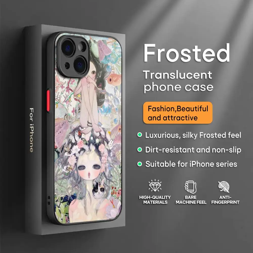 Selling Aya Takano Phone Case For iPhone16 15 14 13 12 11 XS XR Plus Mini Pro Max Drop-proof Frosted Translucent