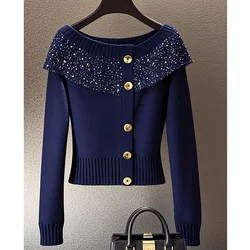 Knitting Cardigan Women Autumn Winter Simplicity Slim Solid Color Sweater O-neck Coat Ladies Office Lady All-match Fashion Tops