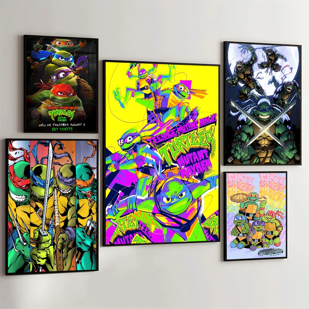 D-Ninja-B-Mutant-Cool T-Turtles M-Mayhem Poster Self-adhesive Art Waterproof Paper Sticker Coffee House Bar Room Wall Decor