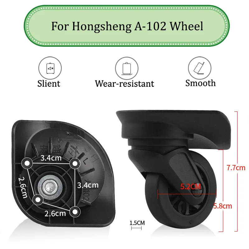 

For Hongsheng A-102 Universal Wheel Trolley Case Wheel Replacement Luggage Pulley Sliding Casters Slient Wear-resistant Repair