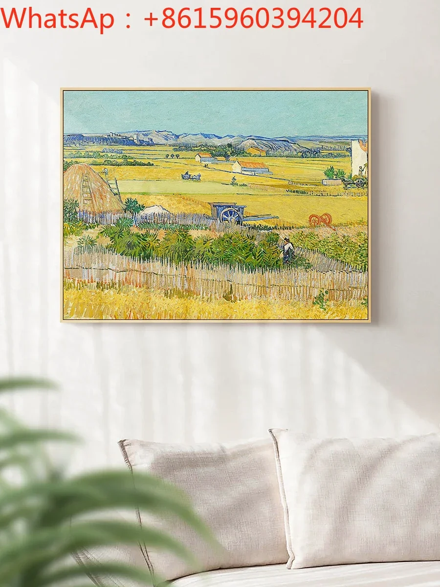 Van Gogh's famous paintings harvest starry sky oil paintings hanging living room decorative paintings modern minimalist