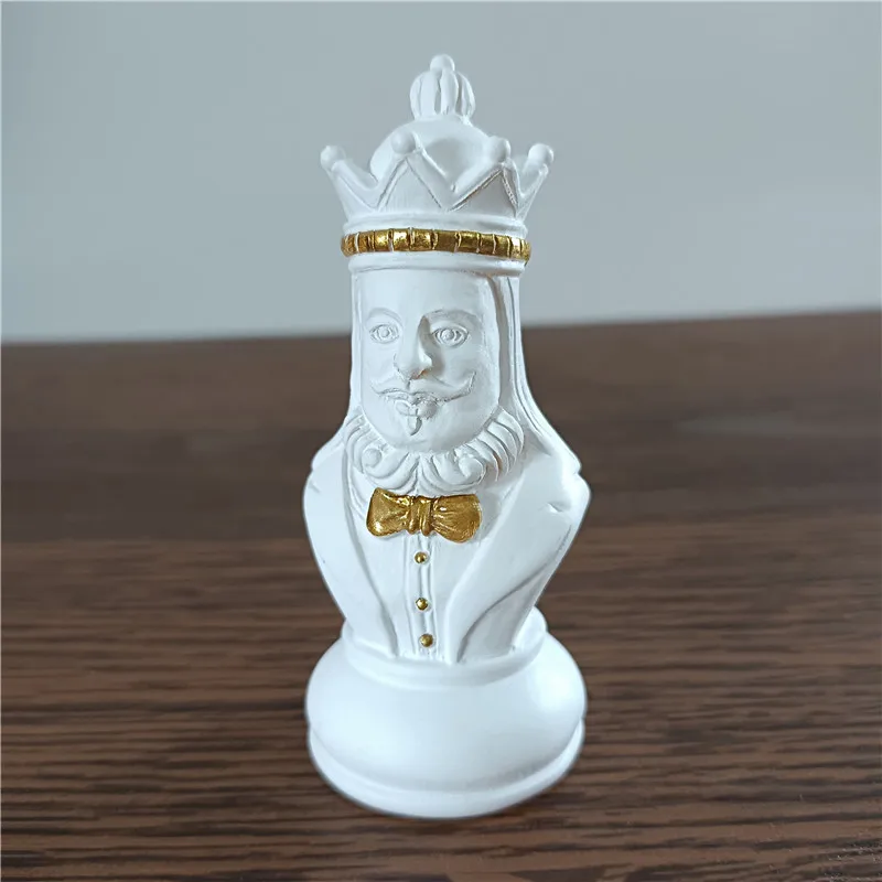 Black & White International Chess Figurines Statue Chess Pieces Board Games Accessories Home Decor Chessmen Ornaments
