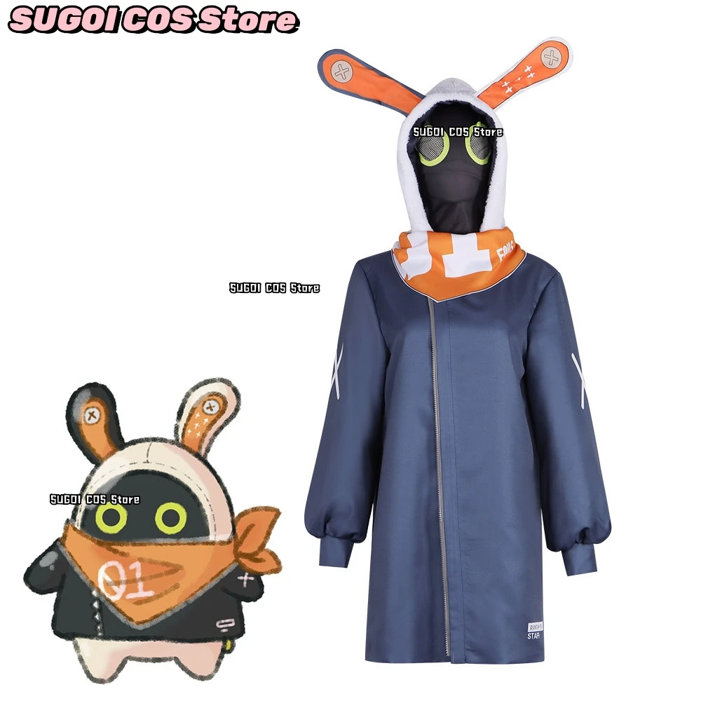 Game Zenless Zone Zero Bangboo Eous Cosplay Costume Hoodies With Rabbit Ear Harajuku Sweatshirts Anime Role-play Unisex Outfit