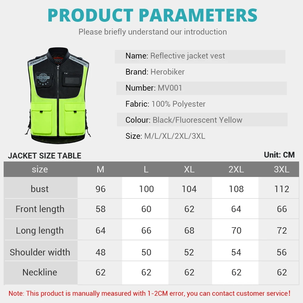 Motorcycle Reflective Clothing Safety Vest Body Safe Protective Device Traffic Facilities For Racing Running Sports Warning Vest