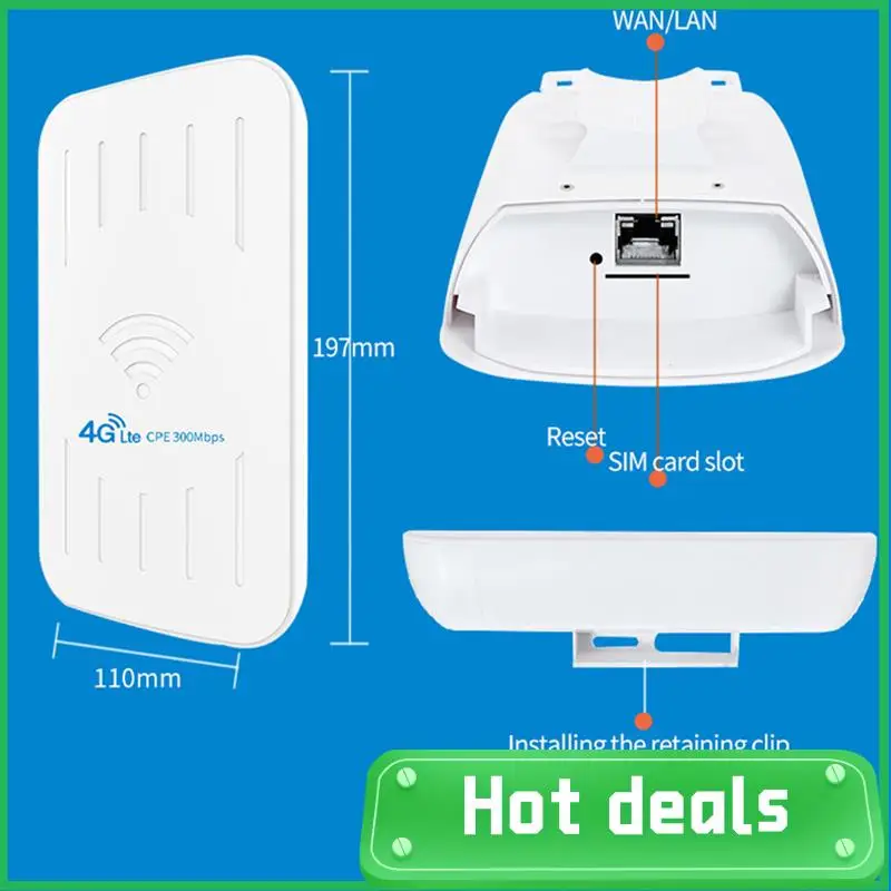 

300Mbps Wifi Extender With SIM Card 3G/4G LTE Router Long Range 100M 32 Users US Plug