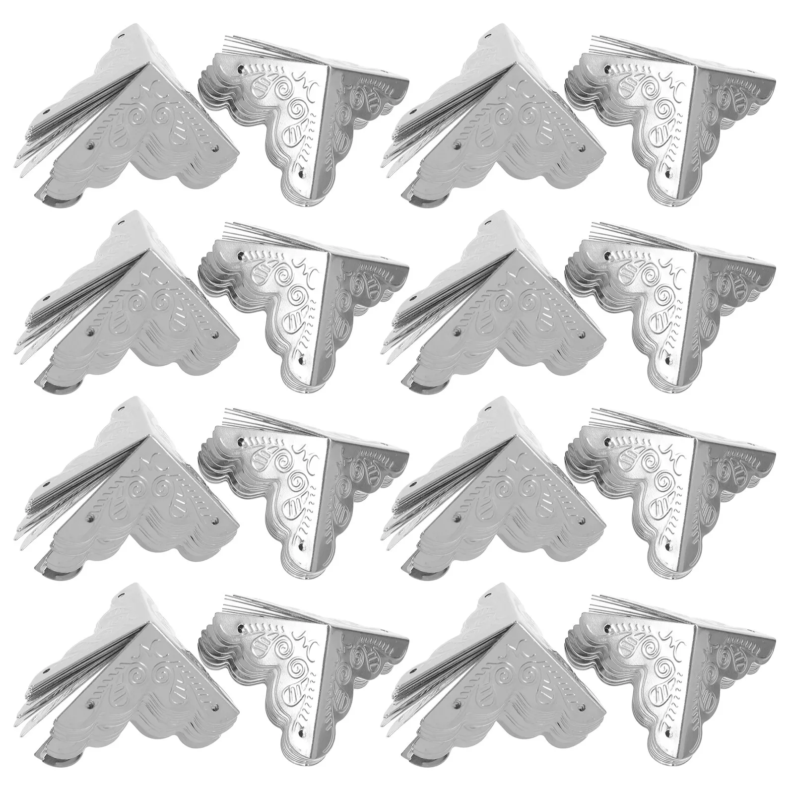 

100Pcs Vintage Metal Corner Protectors for Jewelry Boxes Triangle Decorative Edge Guards Furniture Cabinet Desk Table Safety