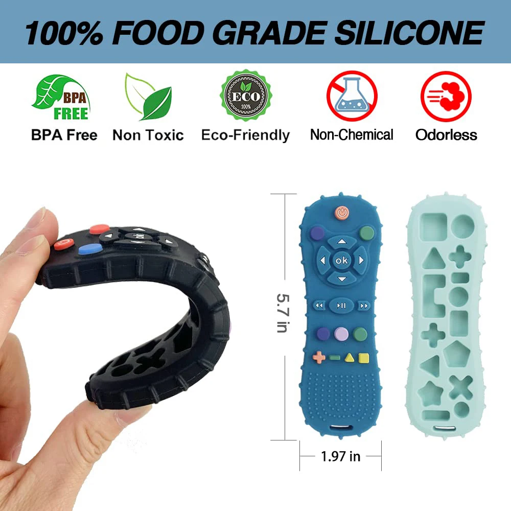 1PC Silicone Baby Toys TV Remote Control Shape Teether Toy BPA Free Silicone Teething Chewing Toy Sensory Baby Accessories